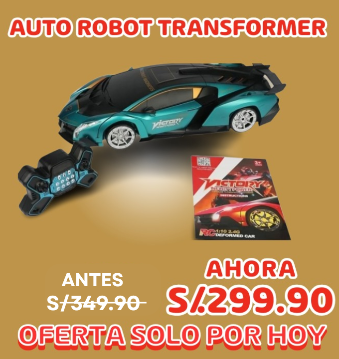 AUTO ROBOT TRANSFORMER A CONTROL REMOTO  DEPORTIVO CON DOBLE JOYSTICK