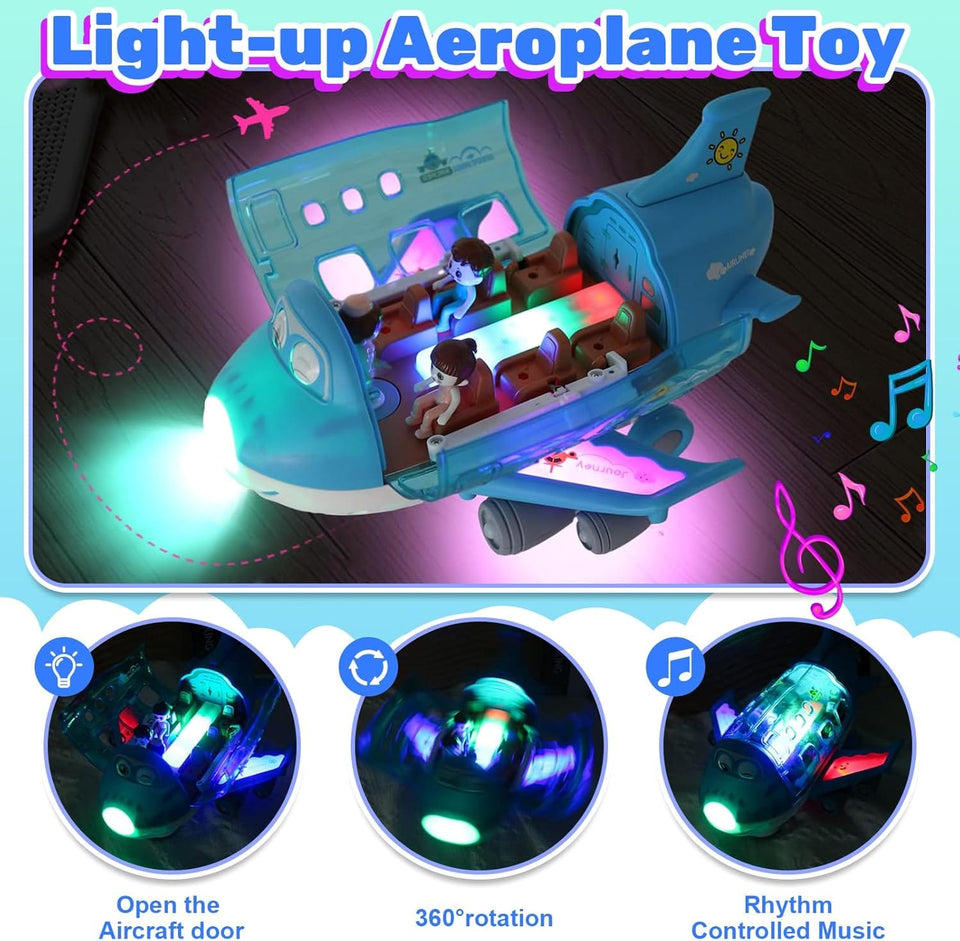 JUGUETE DE AVIÓN   MUSICAL CON LUCES GIRATORIO PARA NIÑOS