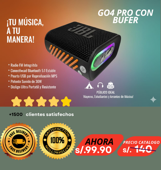 "PARLANTE GO4 PRO  🔊 |   USB, BLUETOOTH QUE REVOLUCIONARÁ TU MÚSICA 🎶🔥"