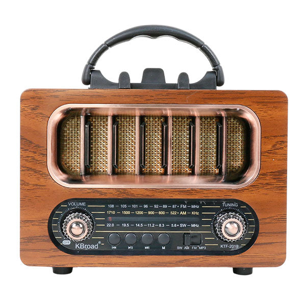RADIO VINTAGE KTF 2018 – AM/FM, USB, BLUETOOTH, RECARGABLE y PORTÁTIL