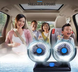 VENTILADOR PARA AUTO DE DOBLE CABEZAL 360°