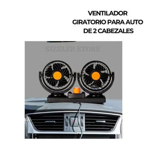 VENTILADOR PARA AUTO DE DOBLE CABEZAL 360°