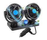 VENTILADOR PARA AUTO DE DOBLE CABEZAL 360°