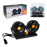 VENTILADOR PARA AUTO DE DOBLE CABEZAL 360°