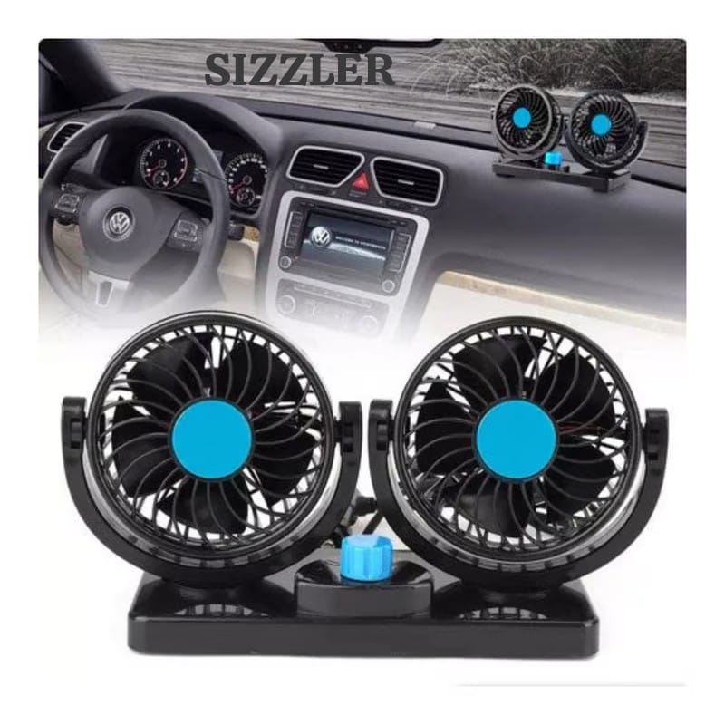 VENTILADOR PARA AUTO DE DOBLE CABEZAL 360°