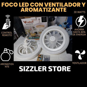 FOCO LED 3 EN 1 - FOCO,VENTILADOR, AROMATIZADOR.