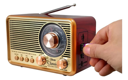 Radio Portátil  DX2 – Retro Power Con USB, AM/FM y Linterna