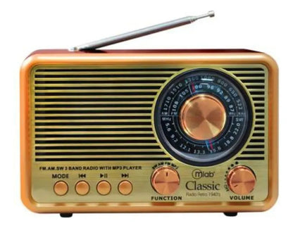 Radio Portátil  DX2 – Retro Power Con USB, AM/FM y Linterna