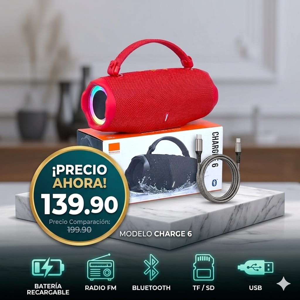 PARLANTE INALAMBRICO CHARGE 6 CON RADIO FM