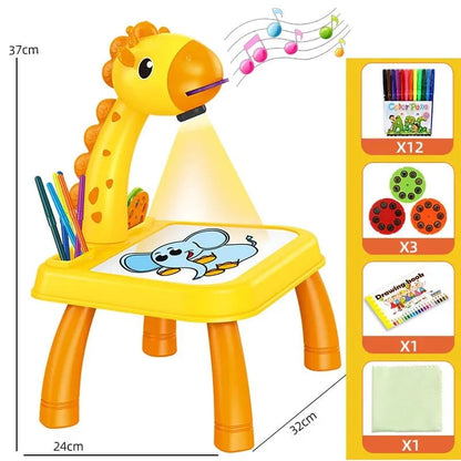MESITA CON PROYECTOR LED DE DIBUJOS PARA NIÑOS.